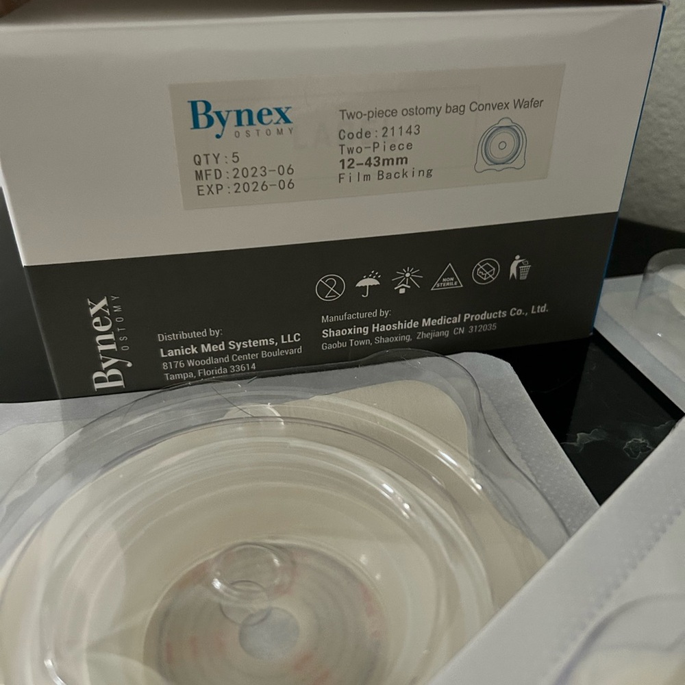 Bynex Two-Piece Ostomy Bag Convex Wafer